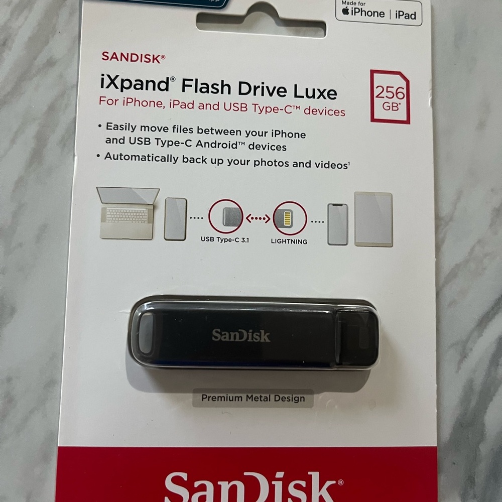 SanDisk Premium Metal Flash Drive Luxe 256GB - Gray